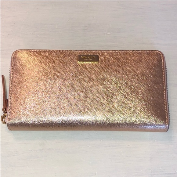 ⚡️HP⚡️Kate Spade Rose Gold Neda Laurel Way Wallet - Picture 2 of 8